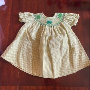 Four leaf clover smocked dress